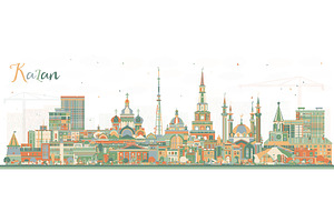 Kazan Russia city skyline., an Illustration by Booblgum