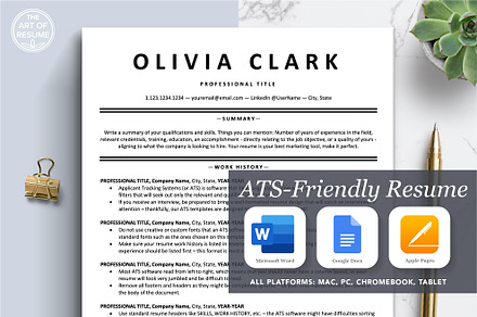 ATS Executive Resume CV Templates