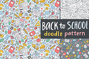 Back to school doodle pattern, a Pattern Graphic by kostolom3ooo (Thumbnail 1 of 2)