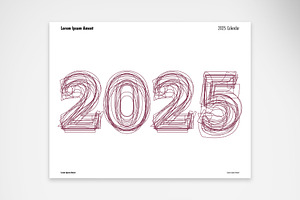 Typographic Calendar Year 2025