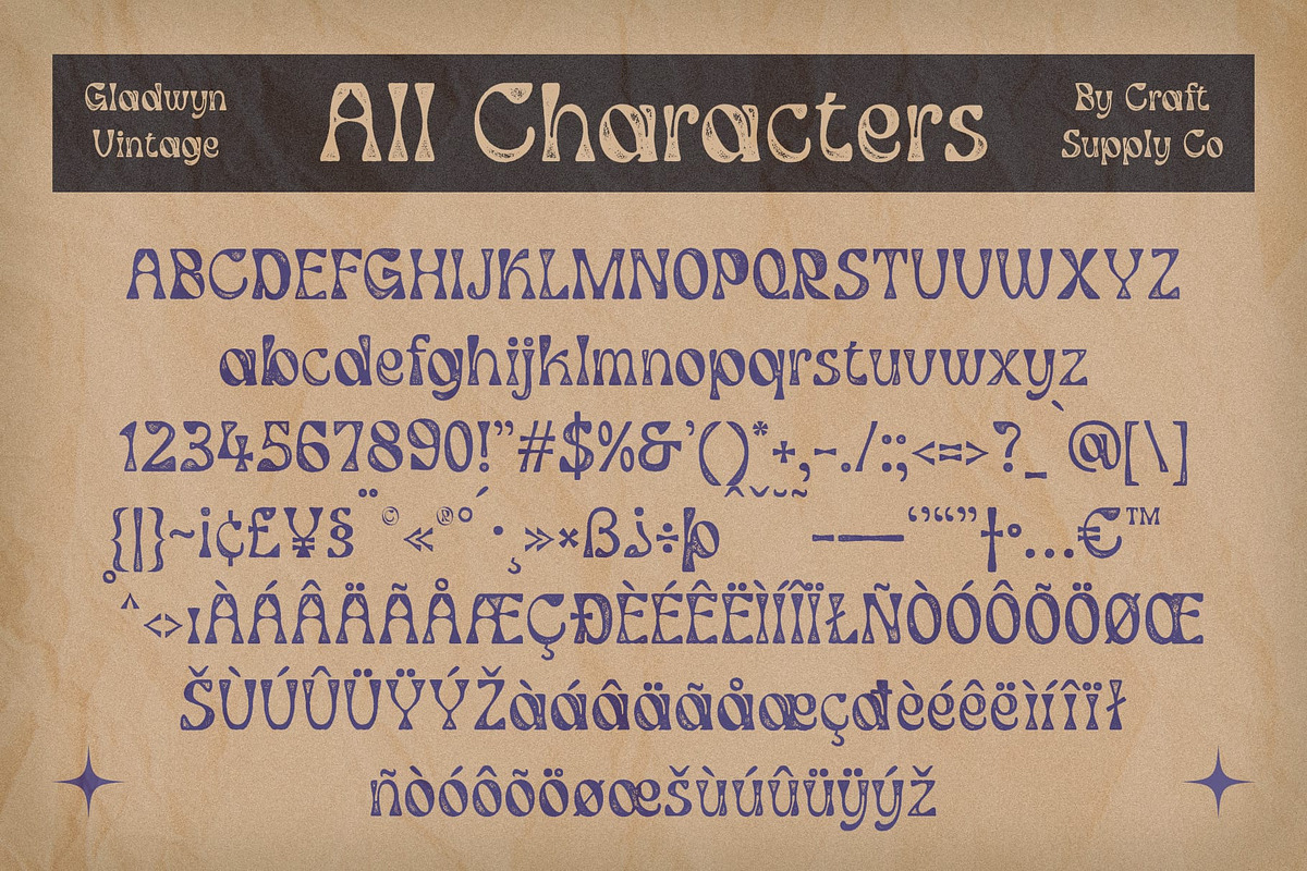 Gladwyn Vintage, a Sans Serif Font by Craft Supply Co. (Photo 4 of 8)