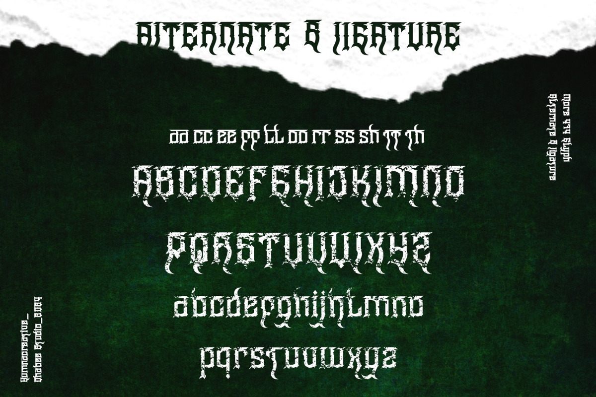 Wangor Asfrac - Modern Blackletter, a Blackletter Font by Dhabee (Photo 15 of 15)