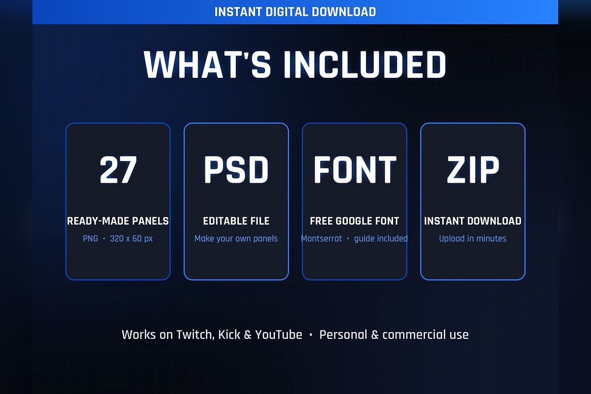 Banner Style Twitch & Kick Panels, an Object Graphic by Gear Store (Photo 5 of 5)