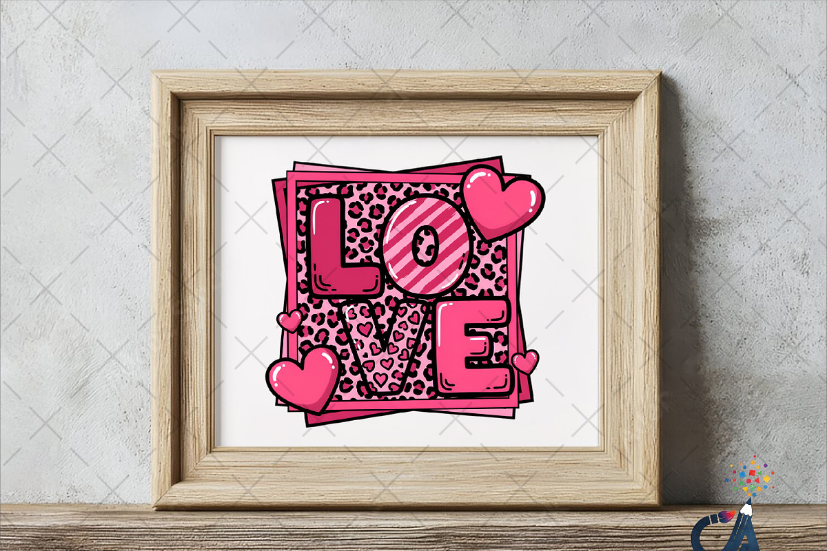 Valentine's Day Love leopard frame, an Illustration by Creative Art (Photo 5 of 6)