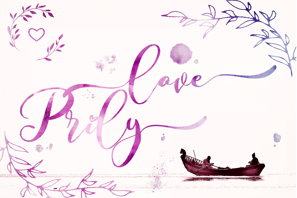 Love Prilly // Elegant Script Font, a Script Font by Aldedesign (Photo 1 of 12)