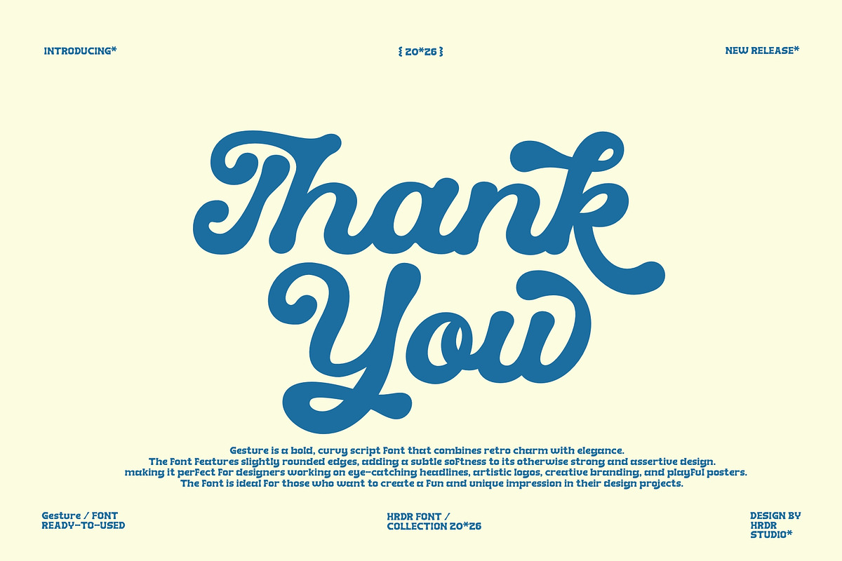 Gesture - Bold Script Font, a Script Font by HRDR (Photo 9 of 9)