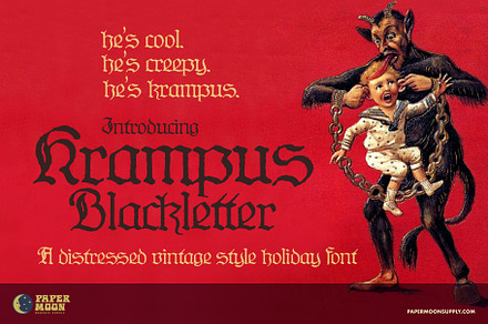 Krampus Blackletter Vintage Font, a Blackletter Font by Paper Moon Graphic Supply