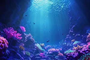 Underwater Coral Reef Scene, a Nature Photo by Ales Munt