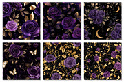 Purple & Gold Rose Digital Paper, a Texture Graphic by Dream Creation (Thumbnail 5 of 7)