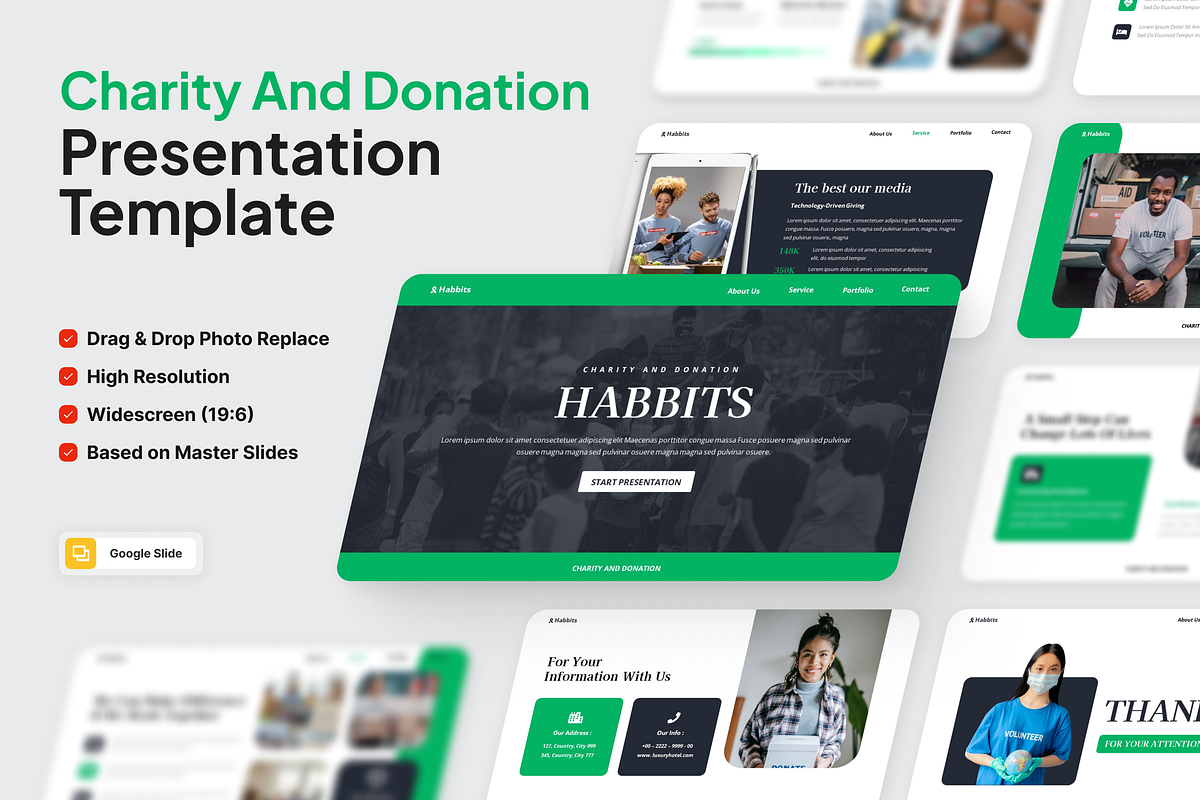 Charity And Donation Google Slide, a Presentation Template by SquidPixey (Photo 1 of 6)