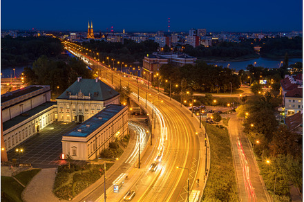 City of Warsaw by night, an Architecture Photo by Nature and travel