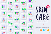 Skin Care | 32 Icons Set Hand Drawn, an Outline Icon by Marina Silence (Thumbnail 1 of 18)