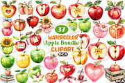 Apple Clipart Bundle, Watercolor PNG, an Illustration by DreamCafeArt (Thumbnail 1 of 7)