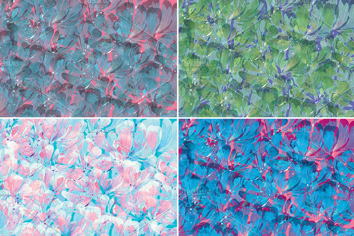 Watercolor Flowers, a Texture Graphic by Natalia Flurno (Photo 2 of 4)