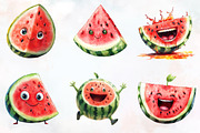 Funny Summer Watermelon Clipart, an Illustration by RobertsArt (Thumbnail 2 of 7)