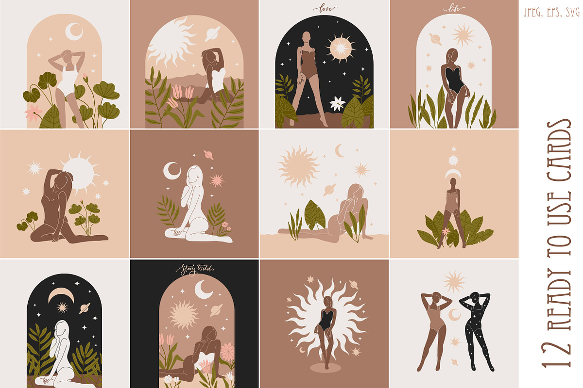 Summer Female Boho Graphics Set, a Decorative Illustration by Lana Sham (Photo 4 of 13)