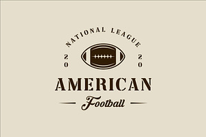 American Football Logo Vintage