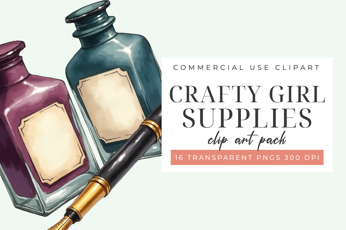 Art & Craft Supplies Clipart Set, an Object Graphic by Printable Pretty Studio (Photo 4 of 5)