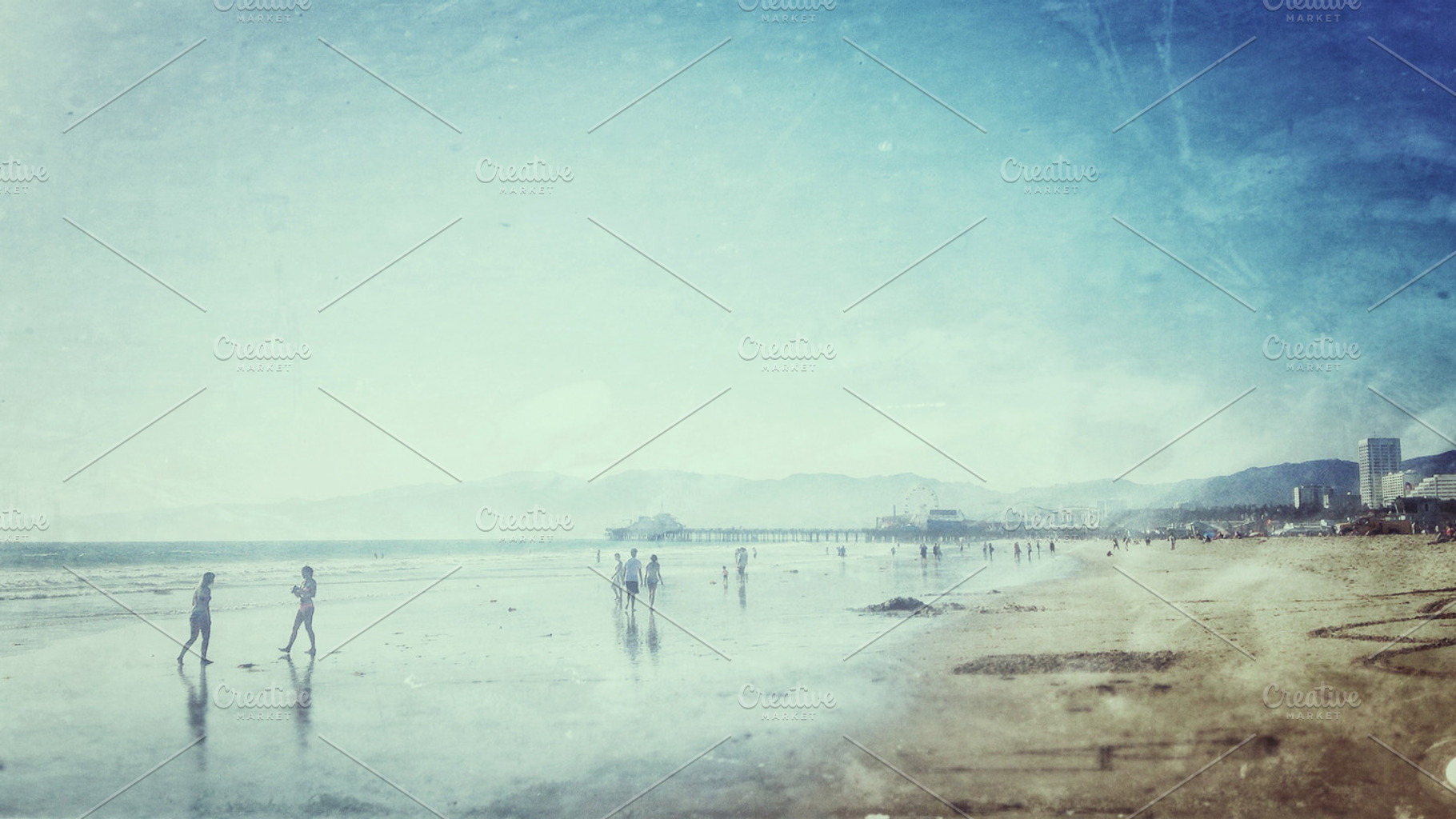 Santa Monica Beach Postcard