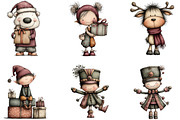 Whimsical Christmas Character Clipar, an Illustration by CraftArtStudio (Thumbnail 2 of 6)
