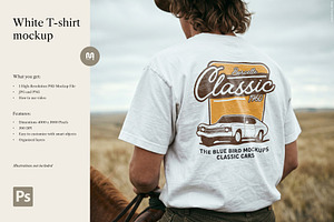 White T-shirt mockup western style