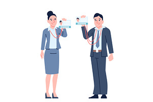 People show work id badges. Man and, a Person Illustration by LadadikArt