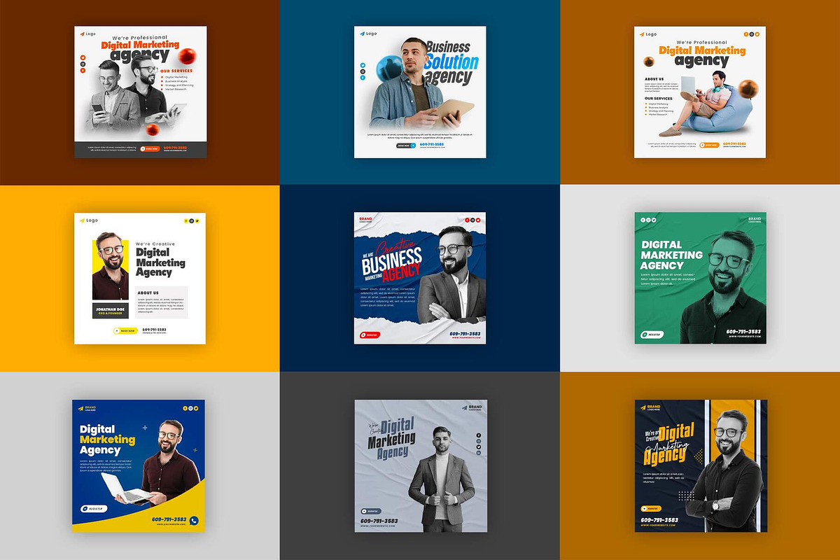 50 Marketing Agency Posts Bundle, a Social Media Template by Saman Osama (Photo 5 of 8)