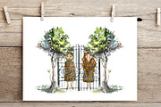 Adam and Eve - Watercolor Set, an Education Illustration by Tati Bordiu (Thumbnail 5 of 5)