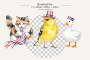 Patriotic Watercolor Animals, an Illustration by Artnoy (Thumbnail 3 of 8)