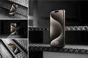 iPhone 15 Pro with Titanuim Mockup, an iPhone Mockup by zippypixelstudio (Thumbnail 1 of 5)