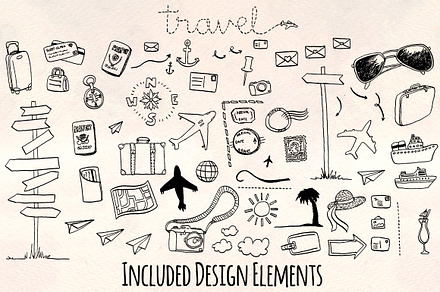 Travel,Trip + Holiday 60+ Vector Kit