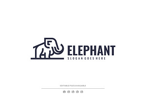 Modern Line Art Elephant Logo Design, a Branding & Logo Template by Artnivora.Std