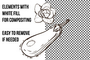 Outline Vegetables Set + Pattens, an Object Graphic by Sopelkin (Thumbnail 3 of 4)