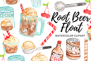 Watercolor Root beer float clipart, a Food Illustration by Writelovely (Thumbnail 1 of 2)