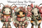 Whimsical Spring Bee Clipart PNG, an Illustration by Craft Nest (Thumbnail 1 of 11)