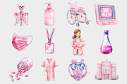 Watercolor Medical Clipart, a Seasonal Illustration by Design Market (Thumbnail 3 of 5)