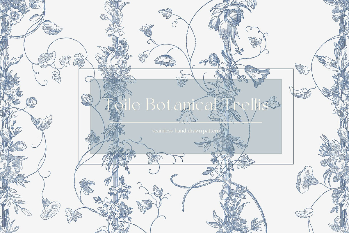 Toile Botanical Trellis Pattern, a Pattern Graphic by MouseGrey (Photo 1 of 9)