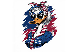 Cool Duck With Sunglasses Wearing