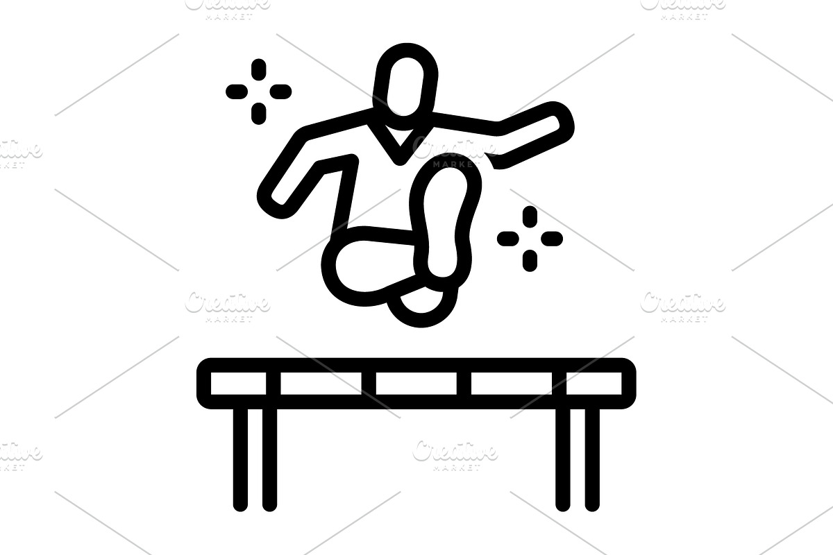 Athletics jump mix icon, an Outline Icon by Creative priyanka