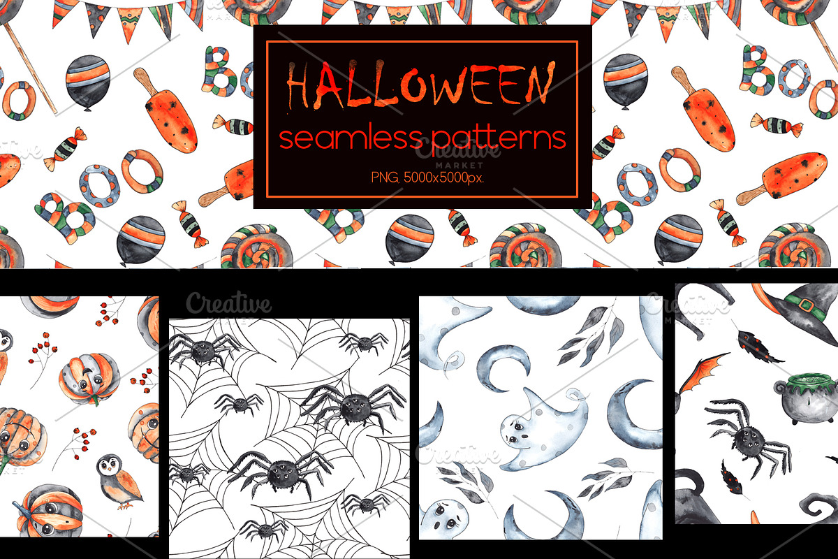 Halloween party. Watercolor set, an Object Graphic by Ana-Sakuta (Photo 7 of 14)