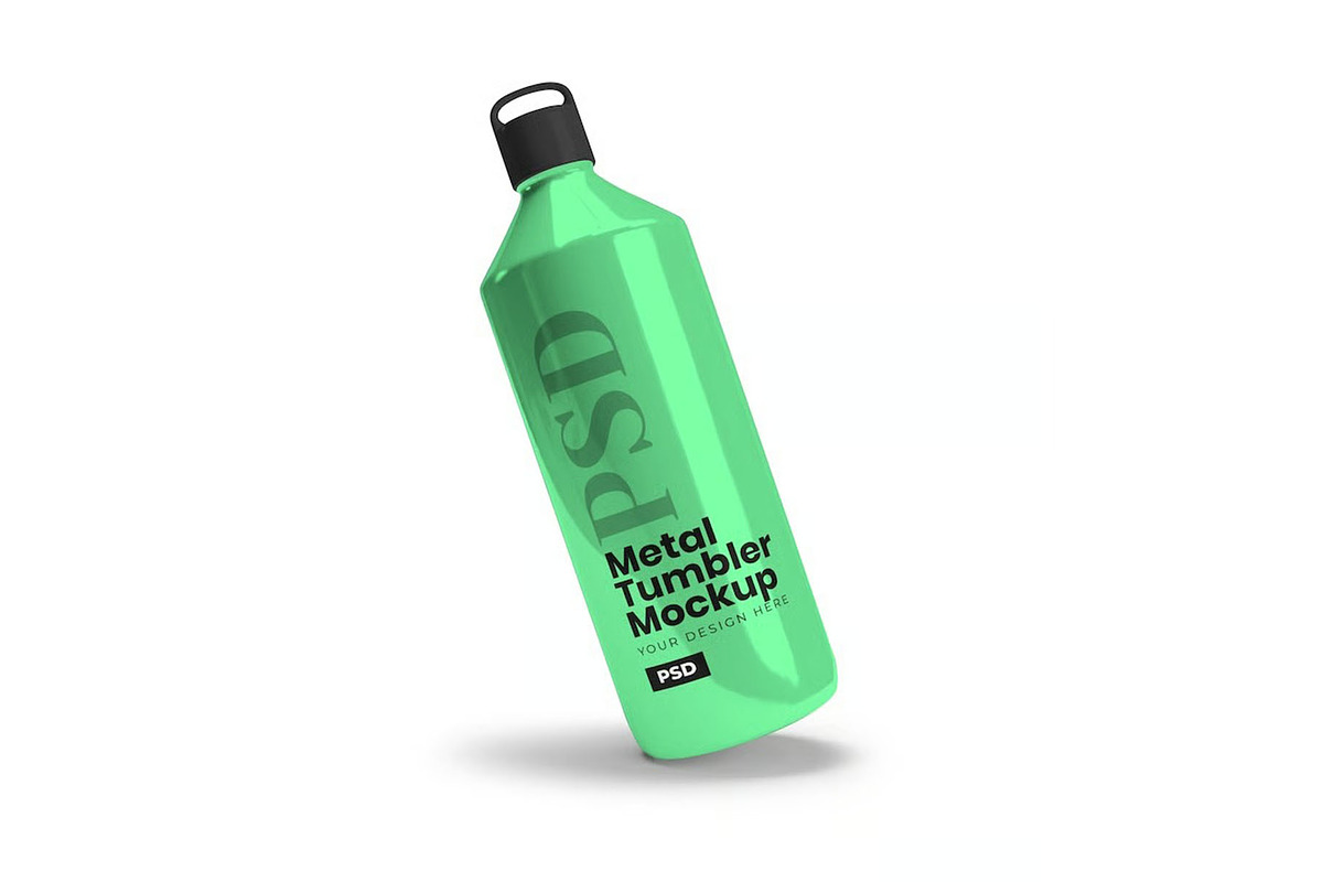 Metal Bottle Tumbler Mockup Template, a Household Mockup by DesignRushMarket (Photo 2 of 6)