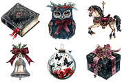 Watercolor Gothic Christmas Clipart, a Seasonal Illustration by CitraGraphics (Thumbnail 6 of 7)