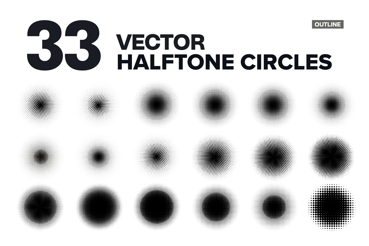 33 Halftone Circles Vector, a Shape Add-On by RDShop (Photo 1 of 2)