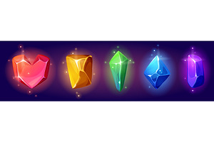 Magic gemstones set isolated on, an Object Illustration by art PVP - market