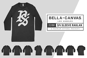 Bella Canvas 3200 3/4 Baseball Tee