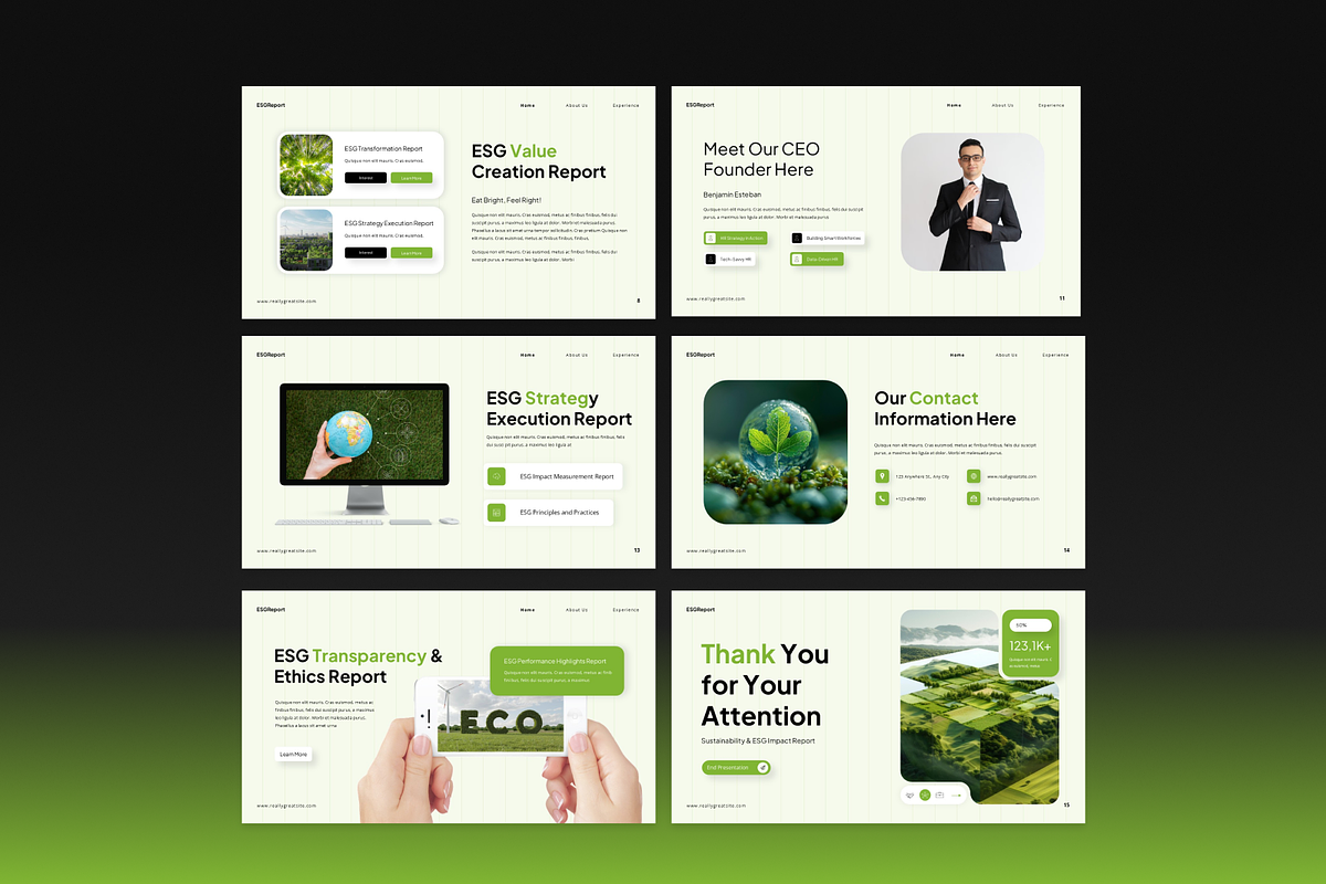 ESG Reporting PowerPoint, a Presentation Template by Annora Studio (Photo 7 of 7)