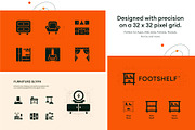 Furniture Home Interior Icons, a Solid Icon by Prosymbols (Thumbnail 3 of 6)