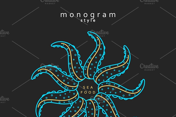 Elegant Octopus Monogram