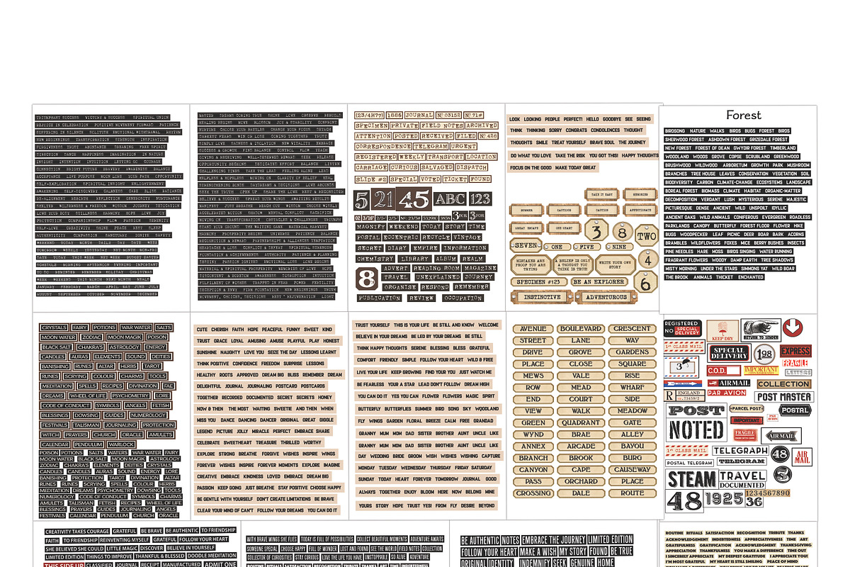 Journal Wordstrip Sentiment Sheets, a Decorative Illustration by Soaring Bird Designs (Photo 2 of 2)