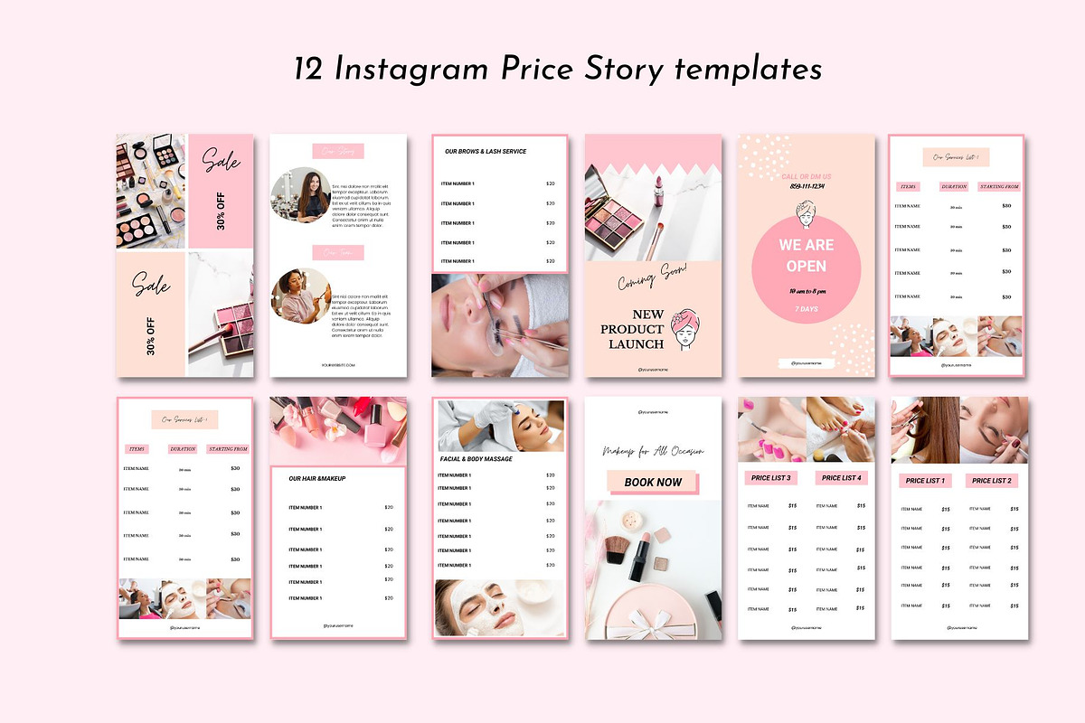 Beauty Instagram Templates Canva, a Social Media Template by Deepa Template Studio (Photo 17 of 19)